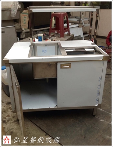 不銹鋼水槽(實例16)櫥櫃型(儲冰)水槽工作台-1